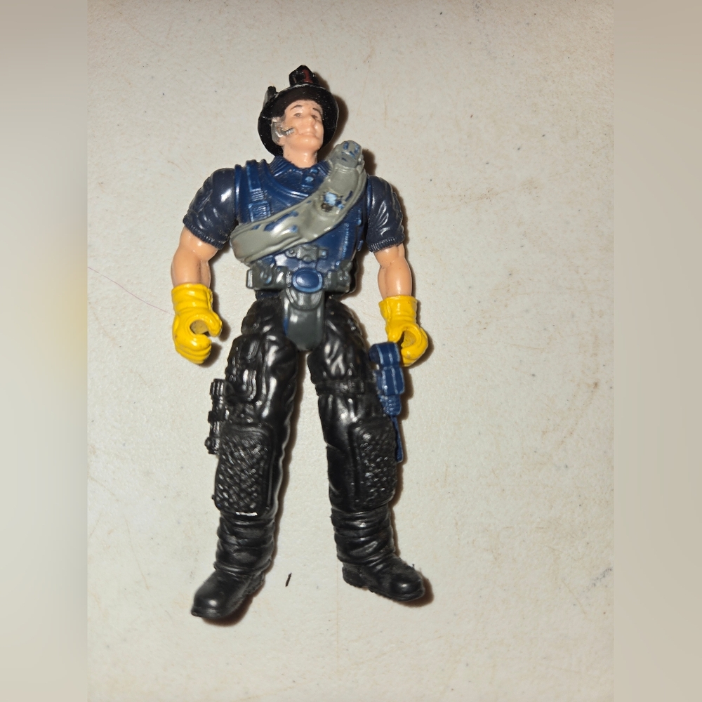 Chap Mei Firefighter Action Figure Fire Fighter 3.75” Figurine Design Fire Squad